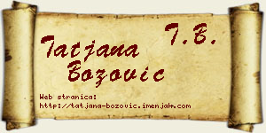 Tatjana Božović vizit kartica